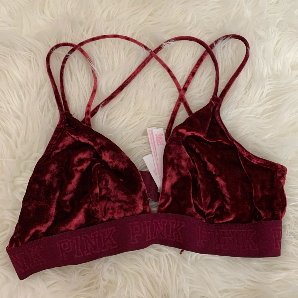 Velvet maroon bra